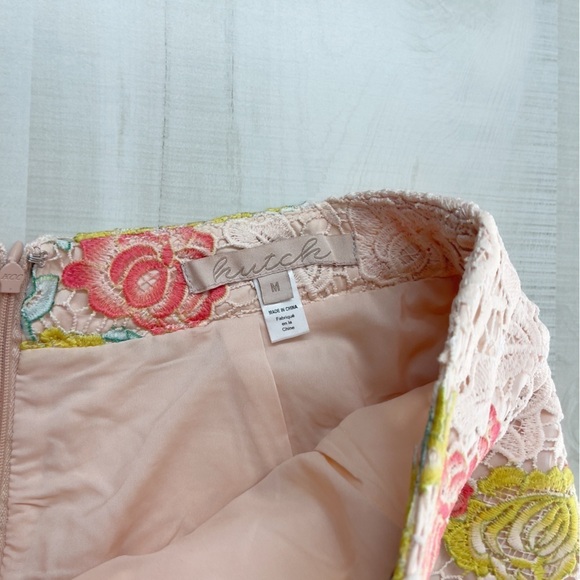 HUTCH x Anthropologie gardenia lace floral layered skirt beautiful pastel pink M - Picture 3 of 5